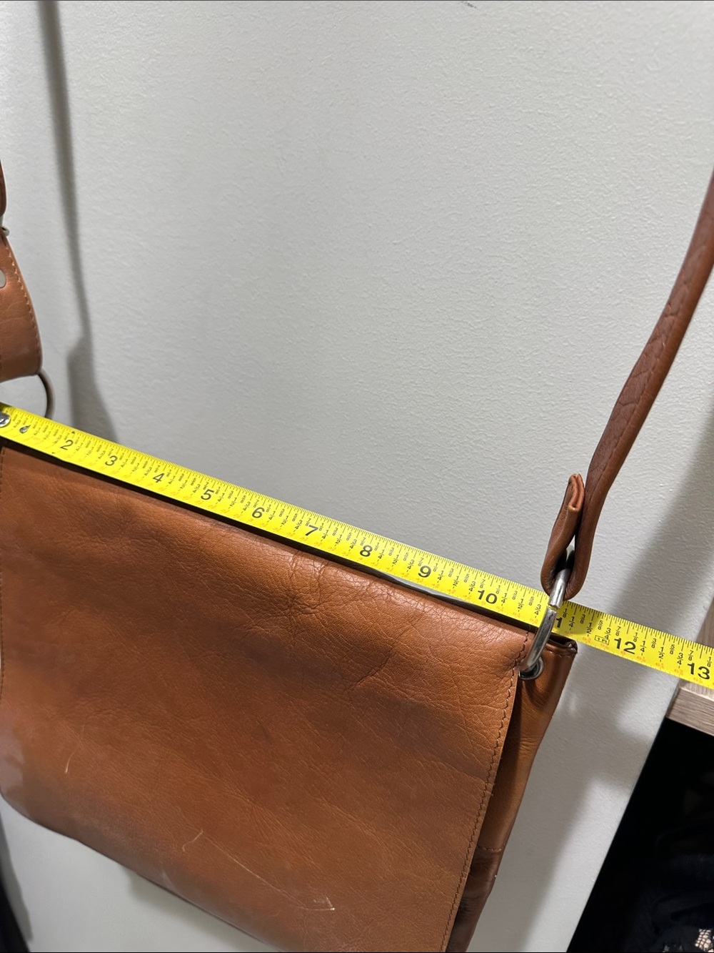 Leather Crossbody Bag - Tan